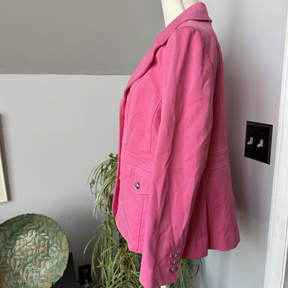 NWT $140 Talbots Pink Blazer 3-Button Size 14 Office Preppy Spring Easter Barbie - Picture 3 of 6